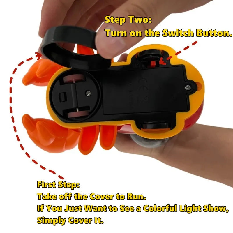 لعبة السلطعون الزاحف الموسيقي للأطفال - لعبة مضيئة وراقصة ومتحركة للأطفال الرضع والأطفال الصغار (من 0 إلى 12 شهرًا)