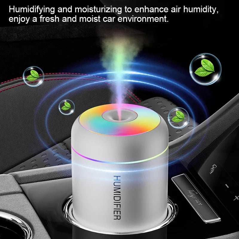 180ML Mini USB Air Humidifier – Essential Oil Aroma Diffuser with Colorful Lights, Mist Maker for Home, Car & Office