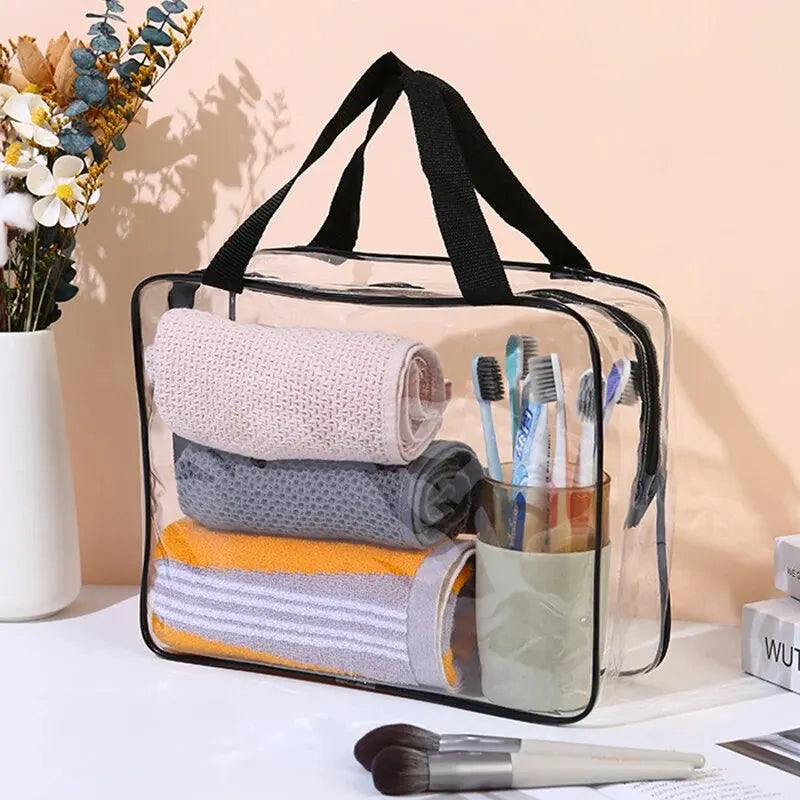 3-Size Transparent Toiletry Bags Large Capacity Travel Organizer Stroller Pouch Makeup Cosmetics Multi function Bag