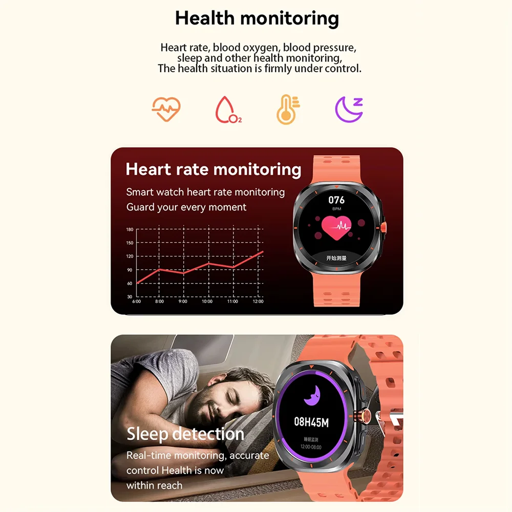 KESHUYOU Watch 7 Ultra Smart Watch – 1.52” AMOLED, Bluetooth Call, Voice Assistant, Heart Rate Monitor for Men & Women