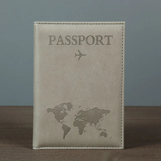 World Map Passport Cover – Hot Stamping Travel Case for Men & Women