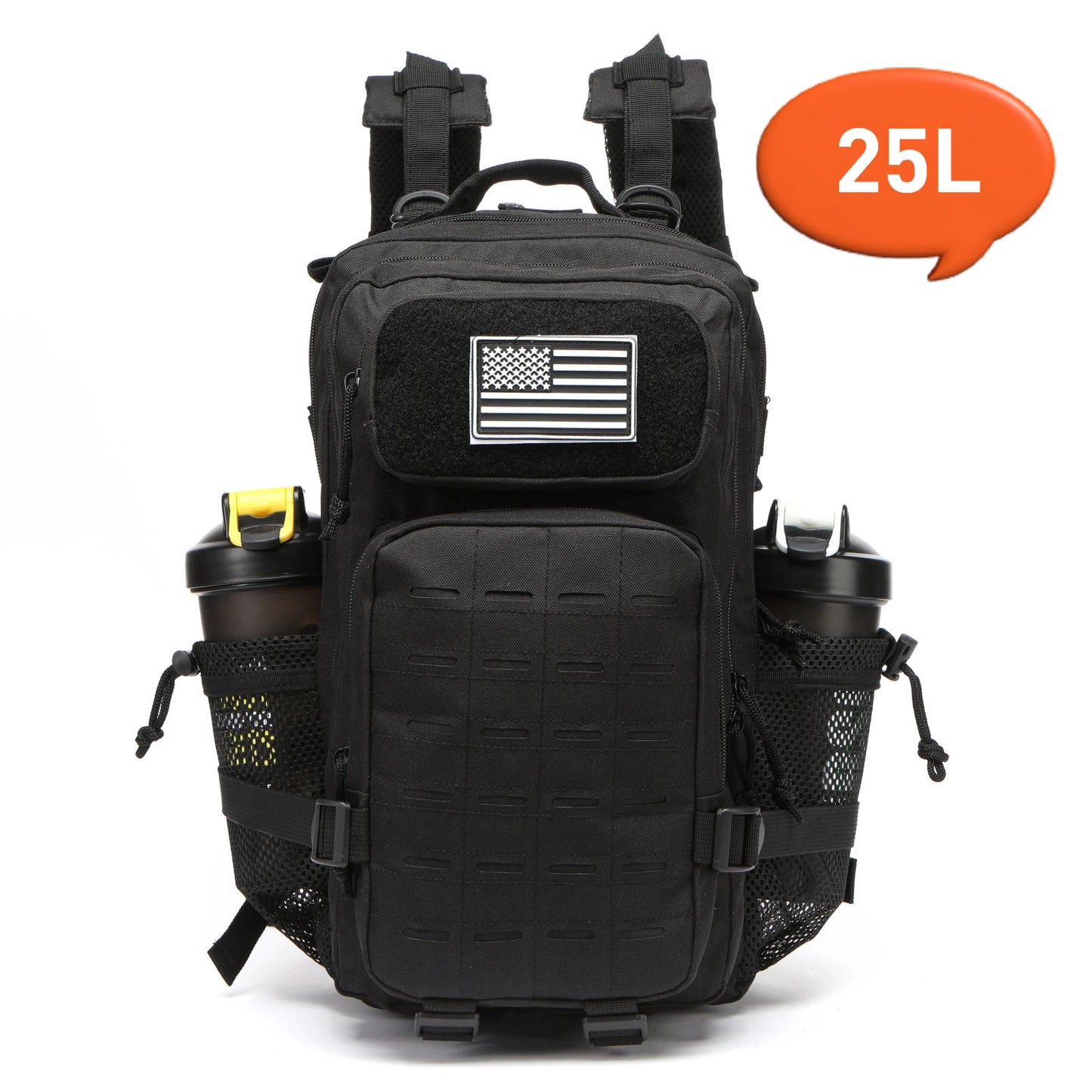 25L/50L Tactical Backpack | MOLLE Outdoor Hiking & Hunting Rucksack for Men with 2 Bottle Holders