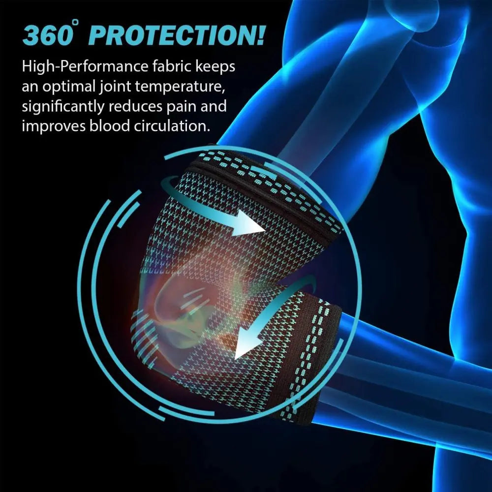 Elastic Elbow Brace | 1PCS Breathable Compression Arm Sleeve – Sports Support & Safety Pad