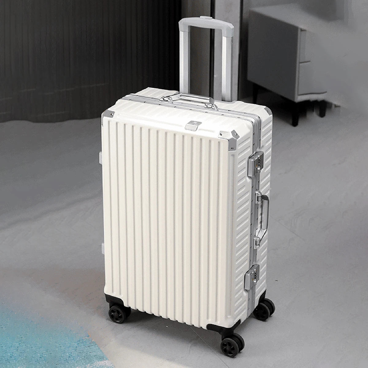 Aluminum Frame Trolley Luggage | Rolling Suitcase with USB & Combination Lock | 20/24/26/28 Inch Carry-On