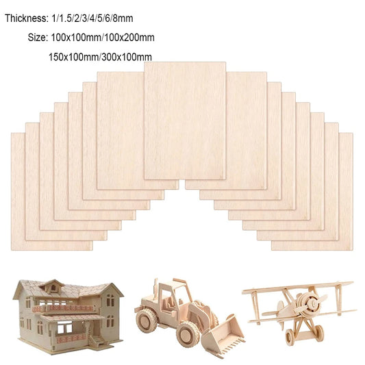 5pcs Balsa Wood Sheets – 100/150/200/300mm Long, 100mm Wide, 1–8mm Thick for DIY Craft Projects