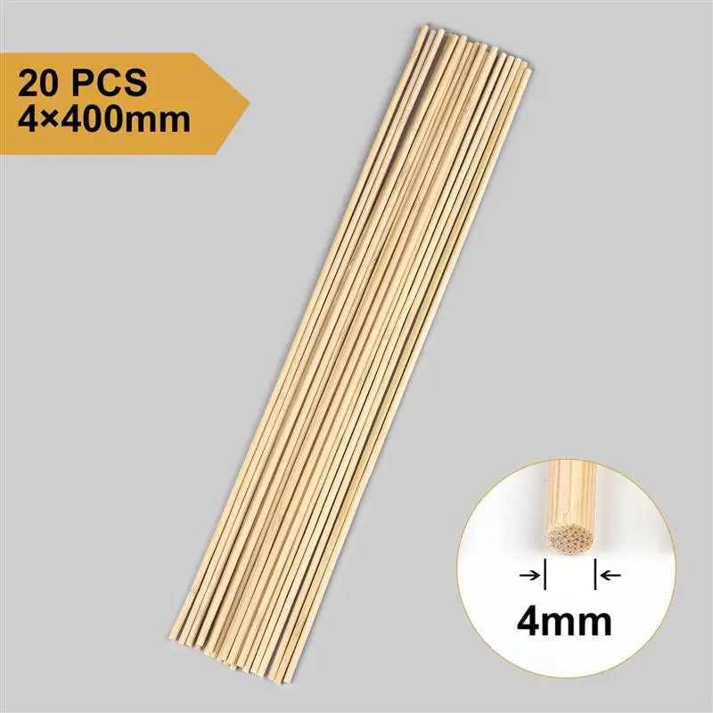 3–8mm Round Natural Wooden Bamboo Sticks – DIY Craft Material for Handmade Projects & Woodworking Supplies