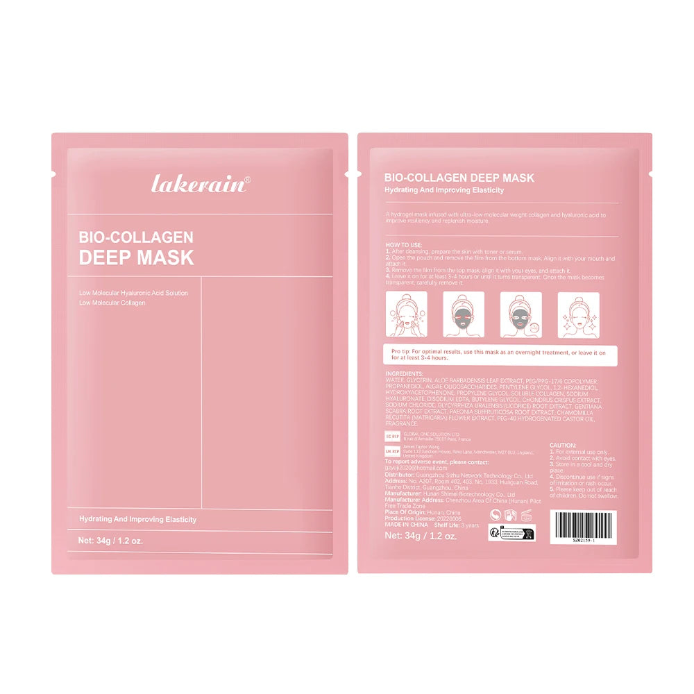 Bio-Collagen Deep Hydrogel Mask – Hydrating Overnight Face Mask for Firming, Elasticity & Pore Minimizing