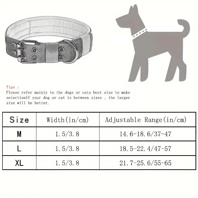 Medium to Large Nylon Tactical Dog Collar – Adjustable & Durable for Medium and Large Dogs