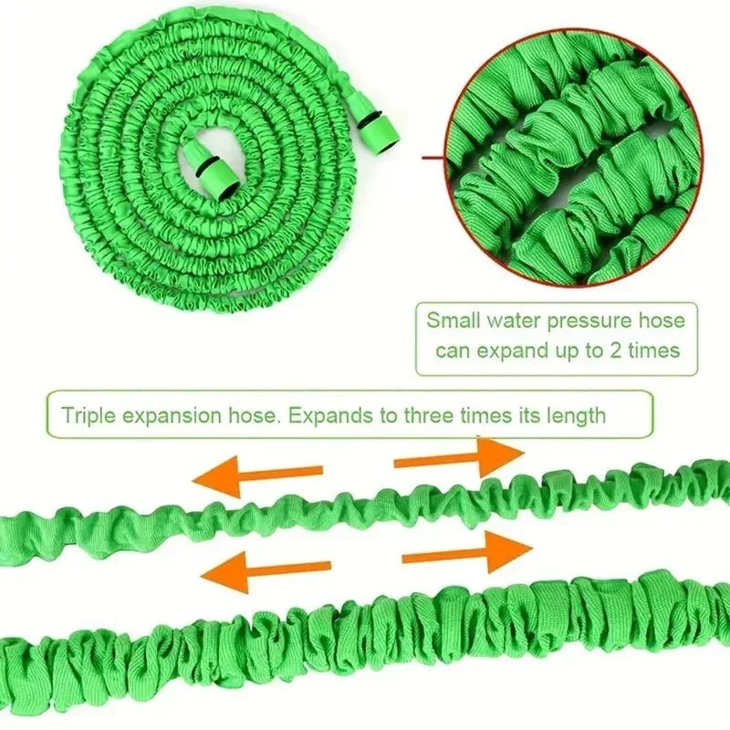 Extendable Garden Hose with High-Pressure Water Gun – 7 Spray Functions for Car Wash, Home & Garden Watering, Multi-Purpose Use
