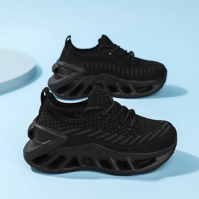 Kids Black & White Casual Sneakers | Comfortable School & Sports Shoes