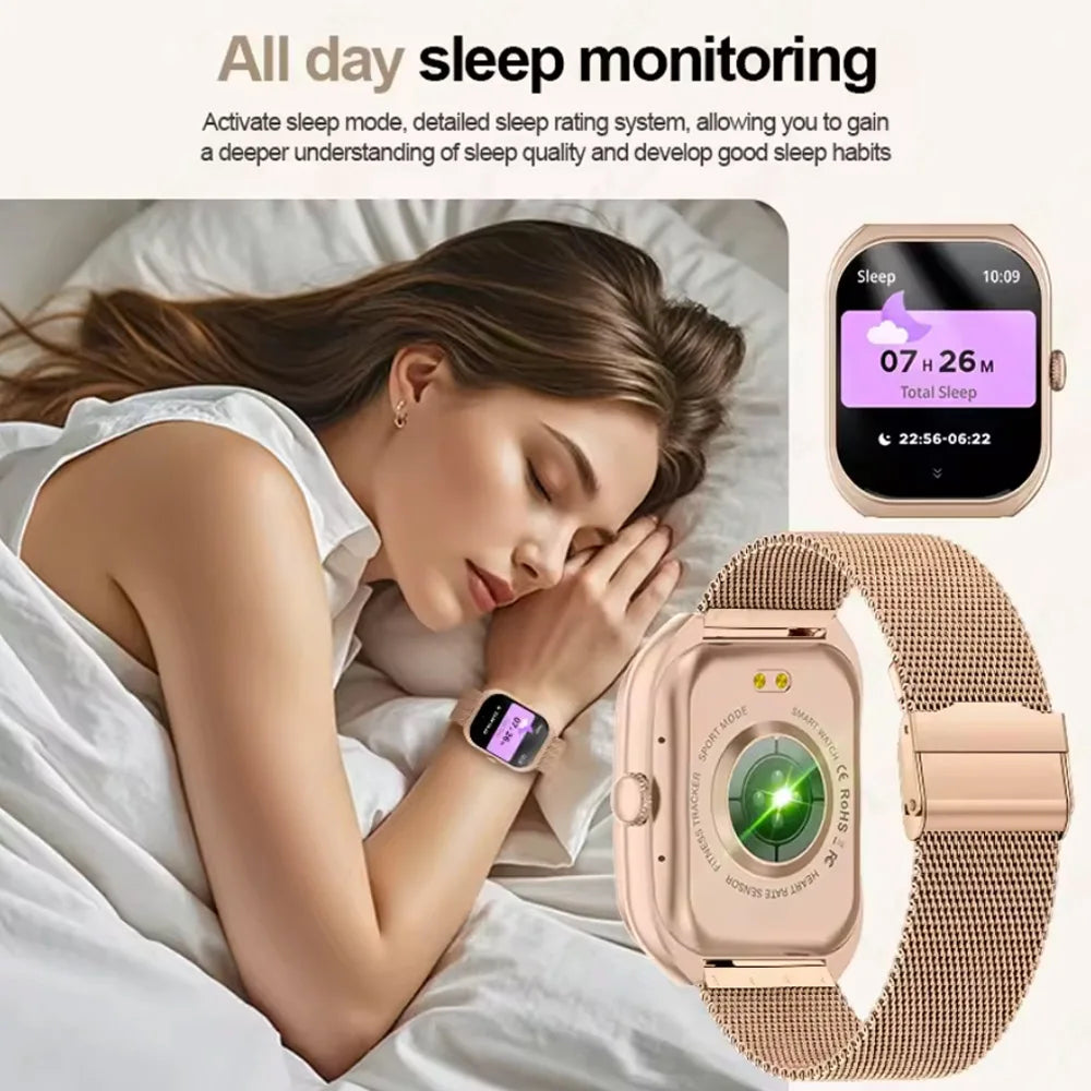 2025 New Xiaomi Smart Watch for Women – Heart Rate, Health Monitoring, BT Calling, IP68 Waterproof