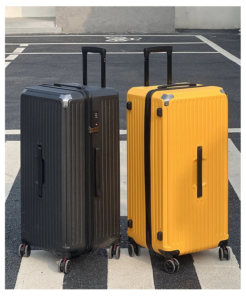 Large Capacity Luggage Suitcase | USB Charging Carry-On with Cup Holder for Women & Girls | Travel 20/24/26/28 Inch