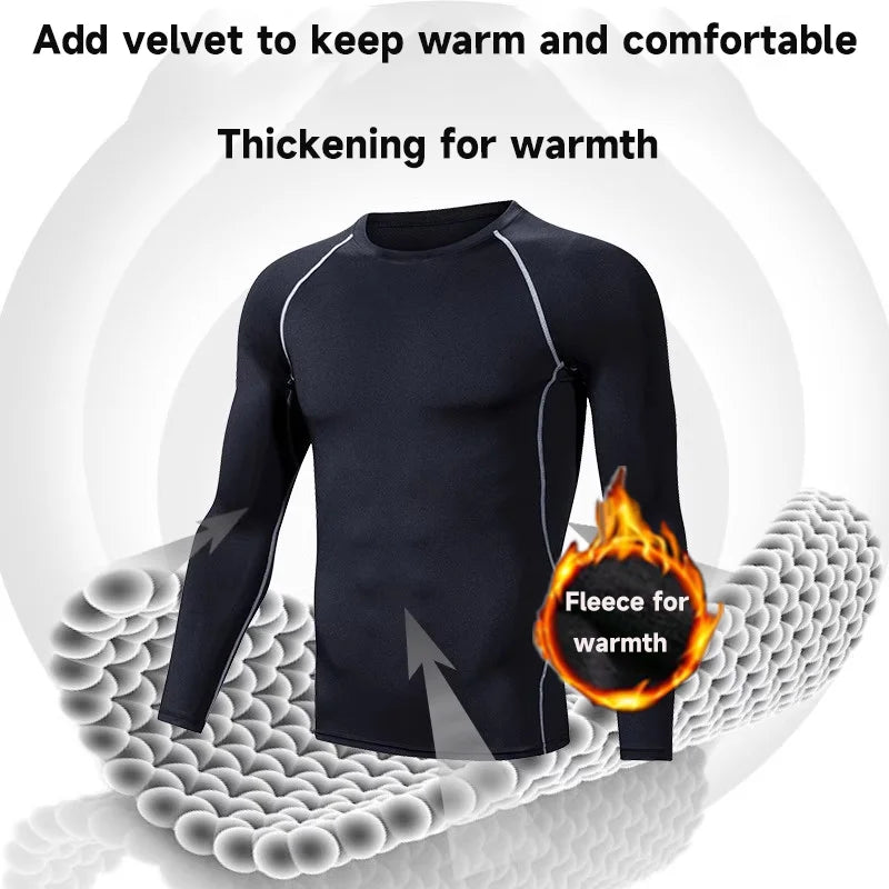 Men's Winter Fitness Set | Warm Compression Sports Underwear – Quick-Dry Running & Training Gear