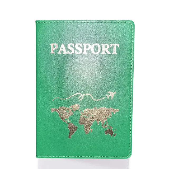 World Map Passport Cover – Hot Stamping Travel Case for Men & Women