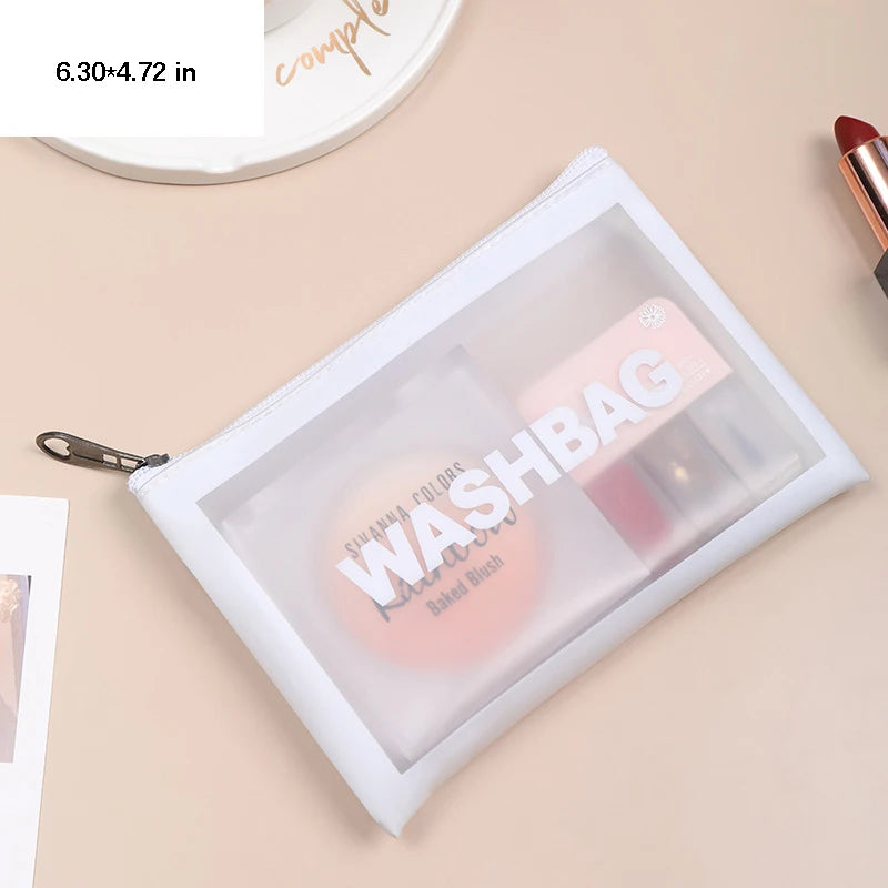 Portable Toiletry Bags with Handle | Translucent Waterproof Travel Makeup Bag for Women | Large Capacity Cosmetic Bag