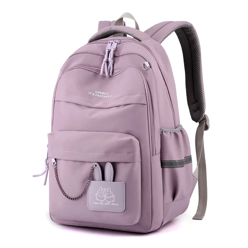 Girls School Backpack – Large Capacity Bookbag for Kids, Primary Students, Pink & Purple Lightweight School Bag Gift