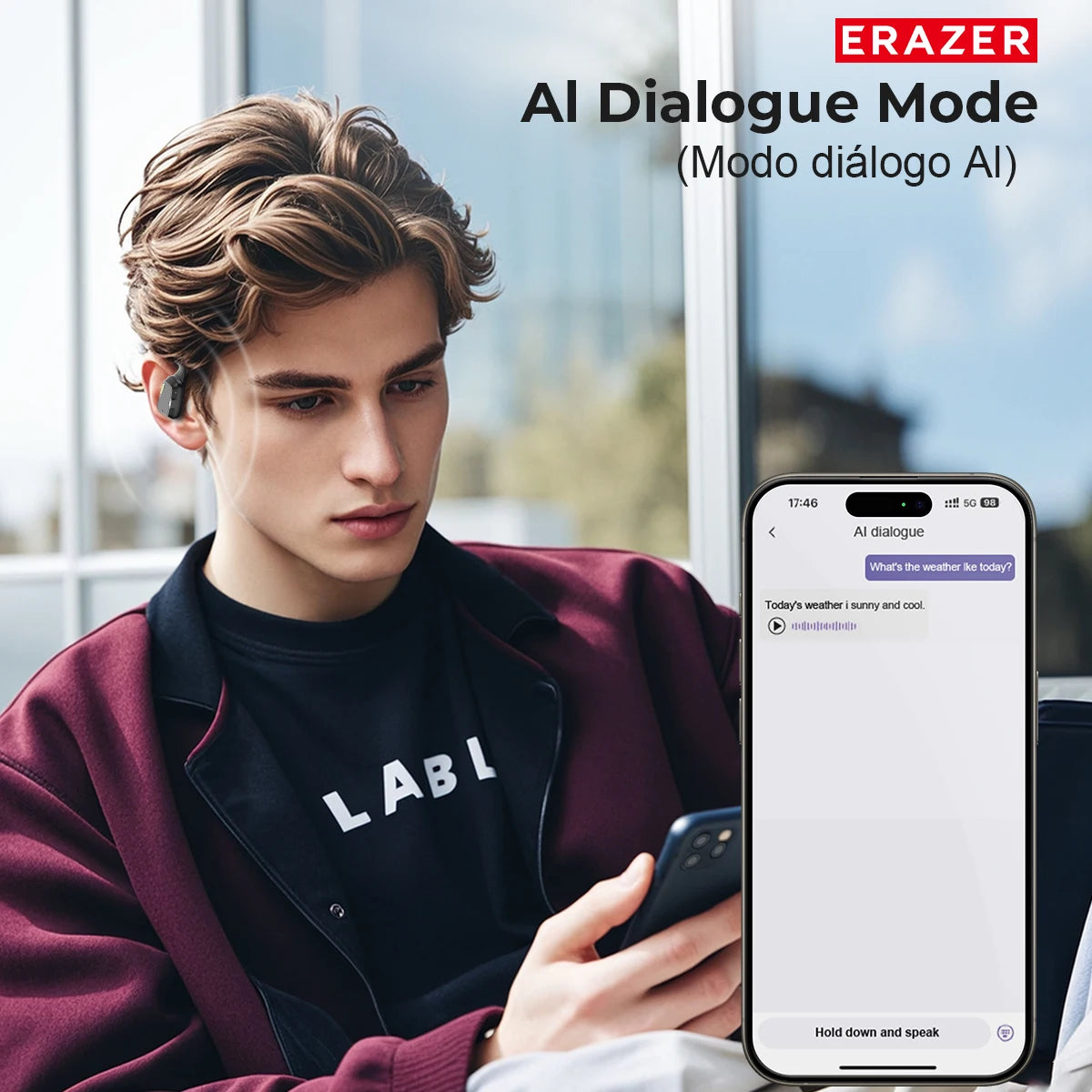 ERAZER XP6 AI Earphones – Bluetooth Wireless Headset with Sleep ASMR, DIY Equalizer App, 16mm Driver for Office & Travel