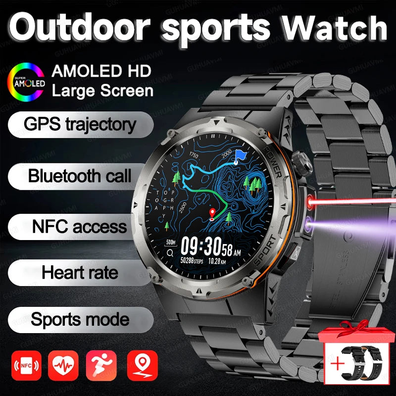 2025 New Outdoor GPS Smart Watch for Men – HD Call, NFC, 500mAh Battery, IP68 Waterproof Sports Watch for Xiaomi