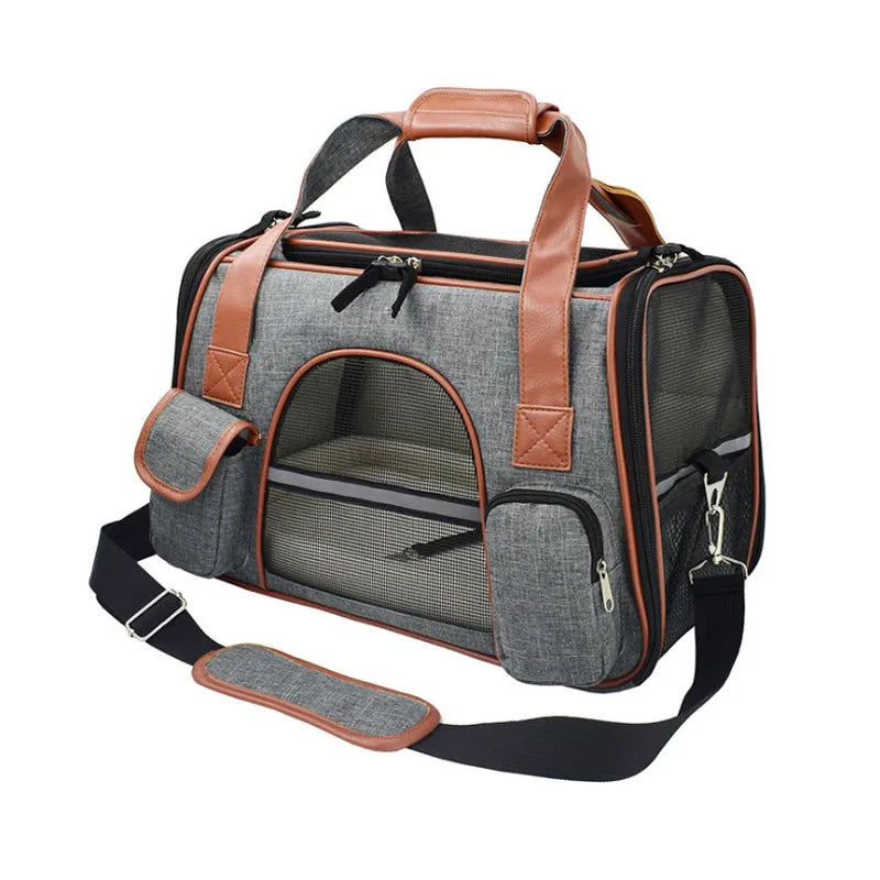 حامل الكلاب ومقعد السيارة للسفر - حقيبة ظهر محمولة للحيوانات الأليفة، حقيبة قابلة للتهوية للقطط والكلاب الصغيرة، معتمدة من شركات الطيران