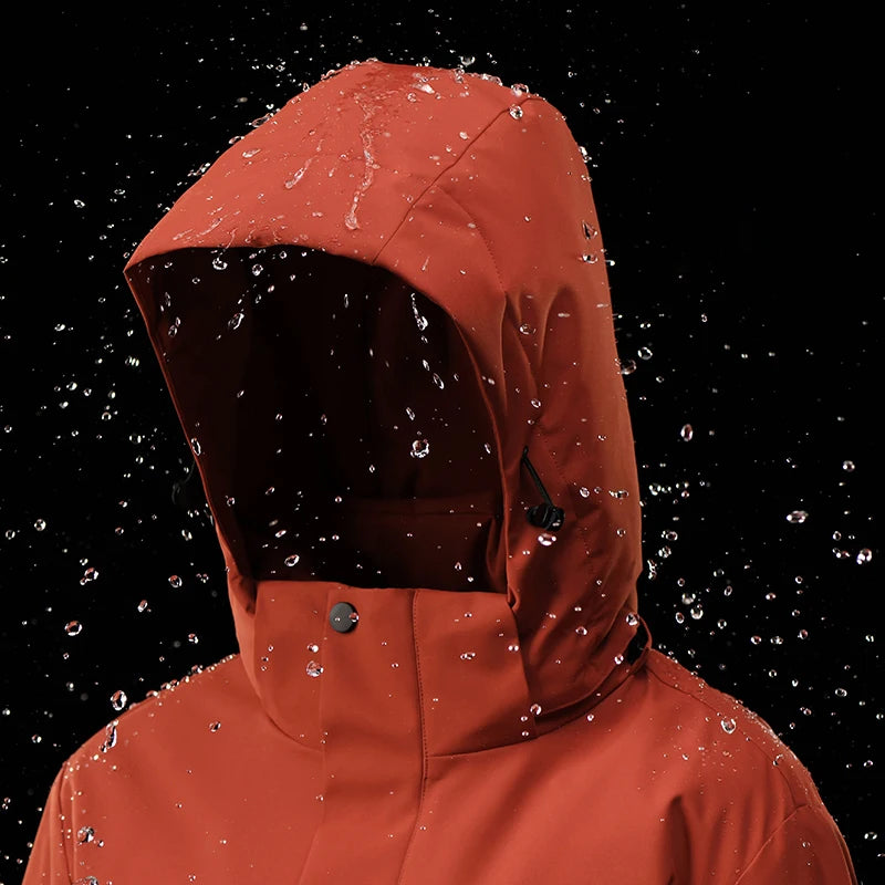 LNGXO Unisex Winter Waterproof Jacket – Fleece-Lined Windbreaker for Hiking, Camping & Skiing