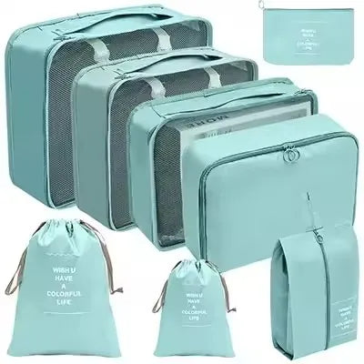 Travel Organizer Set | 8-Piece Suitcase Packing Cubes & Luggage Storage Bags for Clothes and Shoes