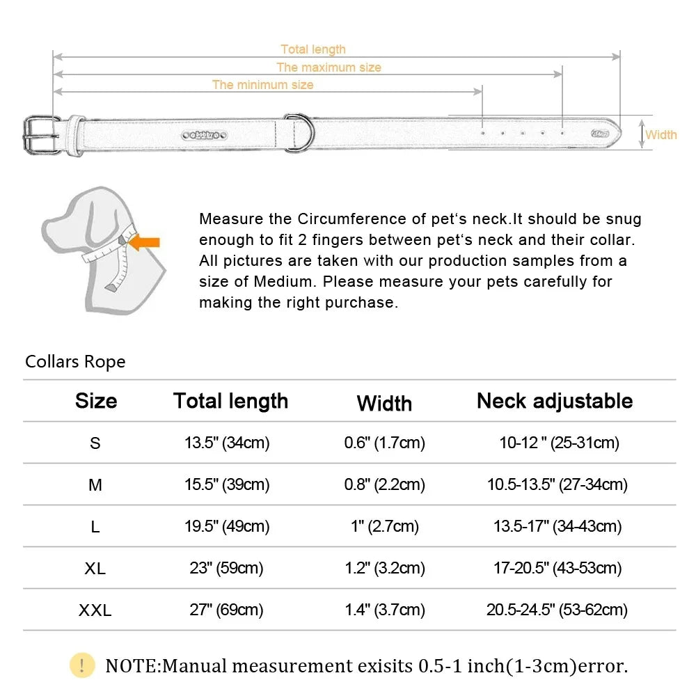 طوق جلدي مخصص للكلاب - بطاقة تعريف شخصية باسم الكلاب الصغيرة والمتوسطة والكبيرة، وبيتبول، وبولدوغ، وبيجل