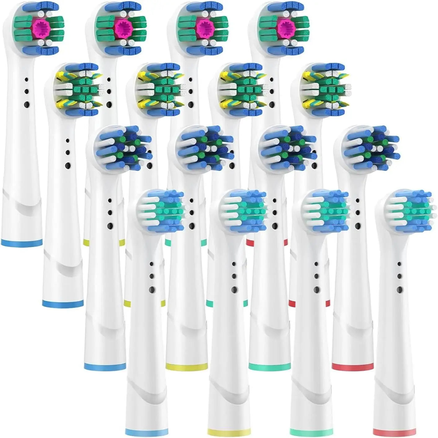 16/20PCS Oral-B Compatible Toothbrush Heads • Replacement Brush Nozzles • Sensitive, Floss & Cross Action Refills