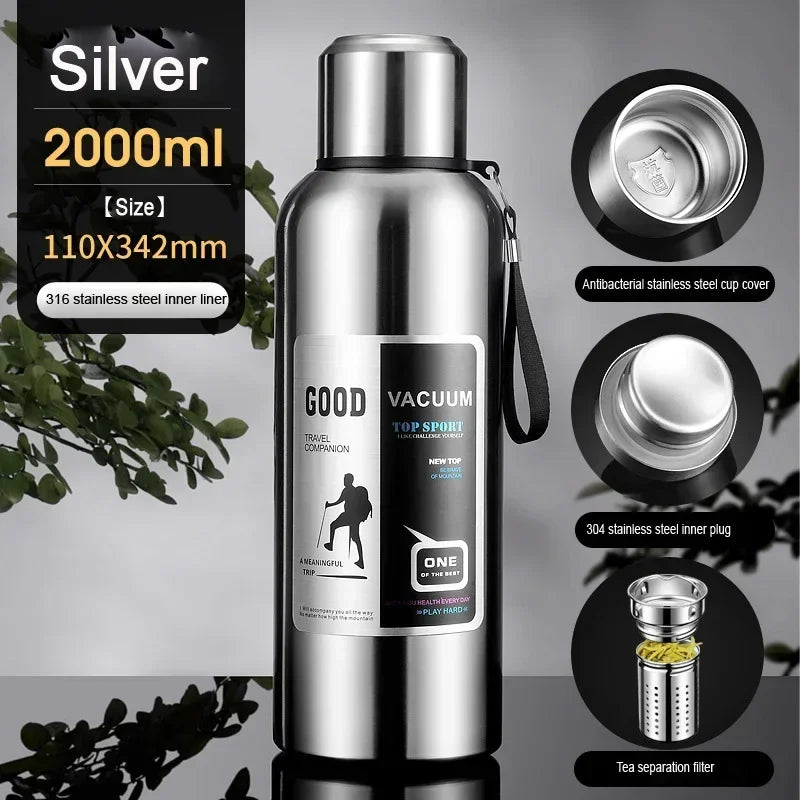 Large Capacity Stainless Steel Thermos Tumbler – Vacuum Insulated Travel Mug for Hot & Cold Coffee, Tea & Water