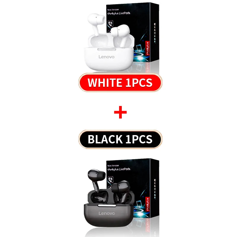 سماعات بلوتوث أصلية من Thinkplus - سماعات أذن لاسلكية مزودة بميكروفون، ونظام ستيريو هاي فاي، وتحكم باللمس