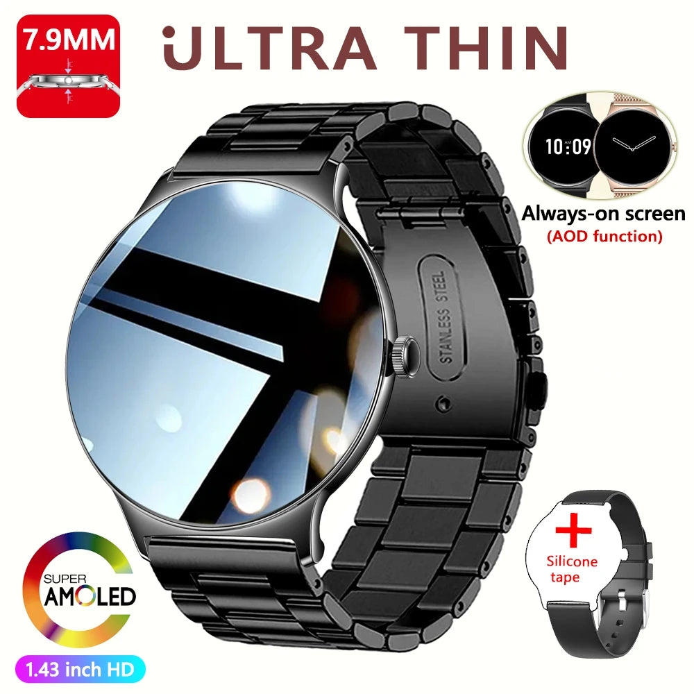 Ultra Thin Smart Watch for Women – Always-On Display, Bluetooth Call, Sports Bracelet, Fashion Smartwatch for Huawei & Xiaomi