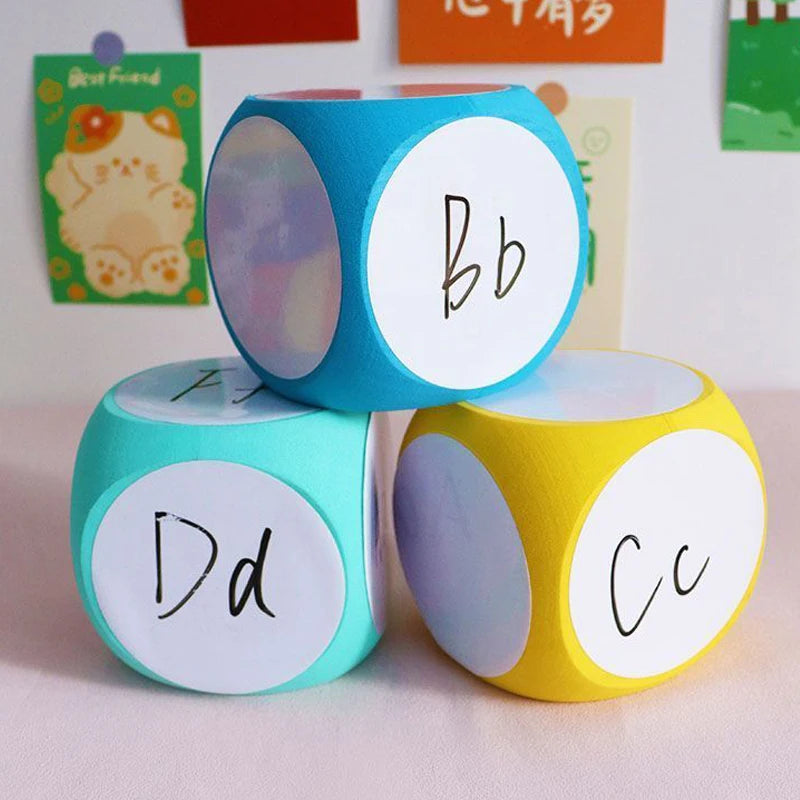 DIY Blank Dry Erase Dice – Write-On/Wipe-Off Cleanable Portable Game Cubes for Classroom Teaching