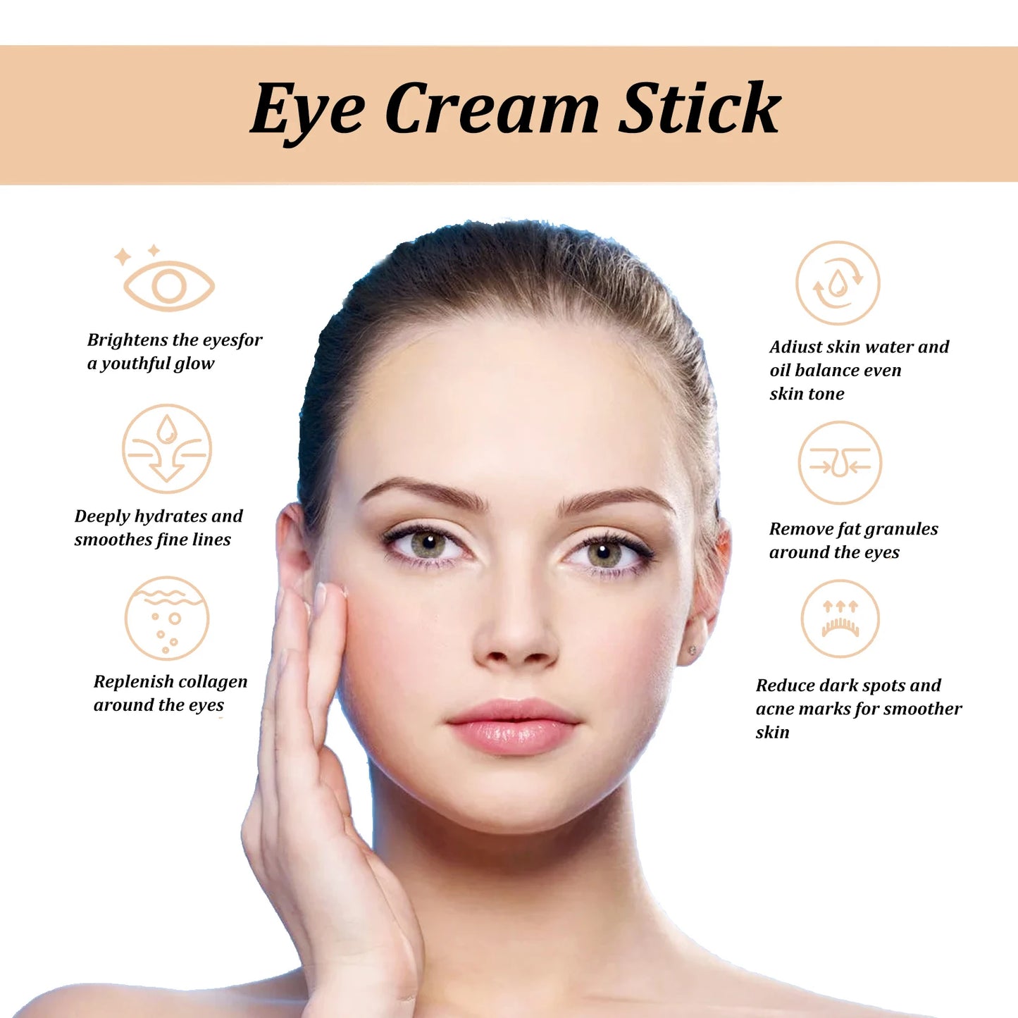 Collagen Snail Eye Cream Stick – Anti-Wrinkle, Dark Circle Lightening & Firming for Eye Bags and Puffiness