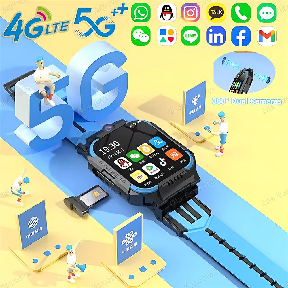 5G Kids Smart Watch with SOS, GPS Location, SIM, Video Call, Camera – Waterproof Watch for Boys & Girls