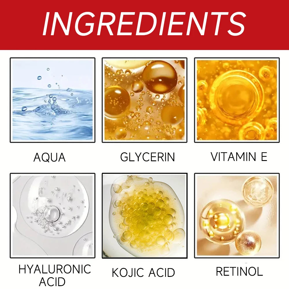 كريم الوجه بحمض الكوجيك والريتينول - مرطب مضاد للشيخوخة، ومنعم للتجاعيد، ومبيض ومُشرق للبشرة