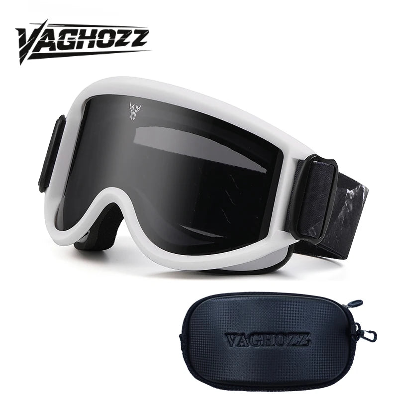 VAGHOZZ Double-Layer Ski & Motorcycle Goggles – Anti-Fog, Anti-UV Unisex Windproof Goggles with Box