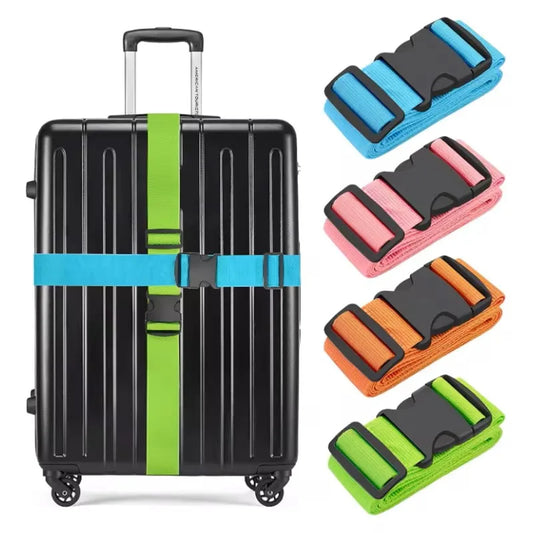 Straight Shaped Luggage Straps | Polyester Adjustable Suitcase Belt with Release Buckle | Travel Accessory