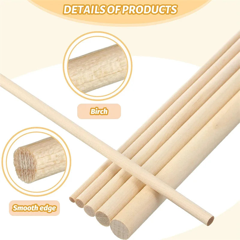Wooden Craft Sticks Bulk – Wood Dowels for DIY Crafts, Art Projects & Crafting Supplies