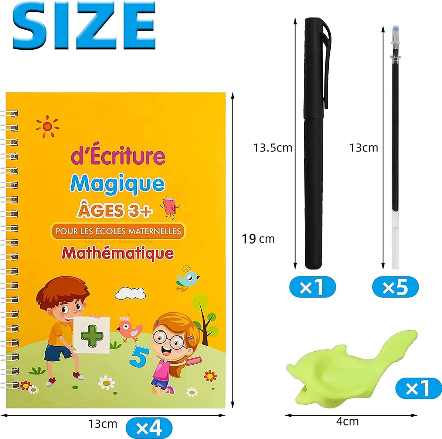 Magic French Groove Copybook – Kids’ Reusable Number & Letter Calligraphy Practice Learning Notebook