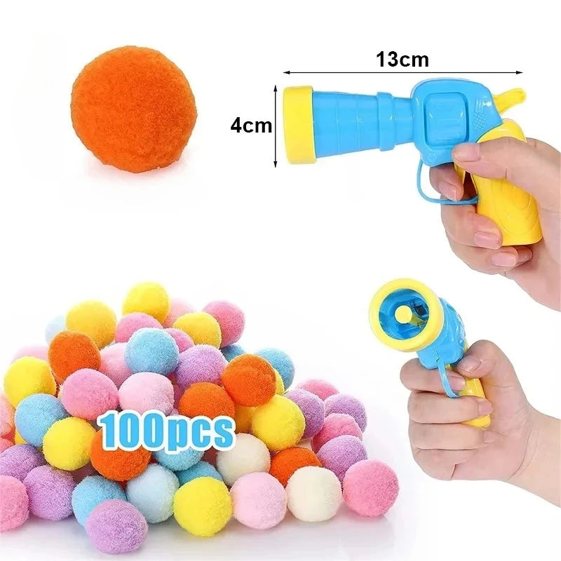 Interactive Cat Launch Toy – Mini Shooting Gun with Plush Ball for Kitten Training & Play