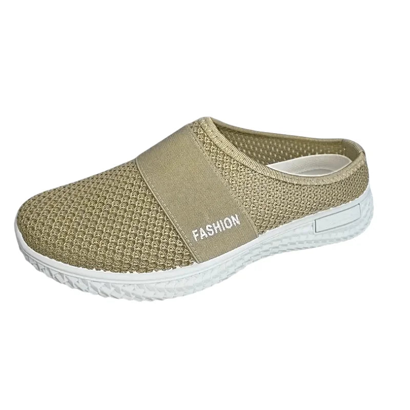 Women’s Solid Color Mules – Soft Sole Platform Slip-On Walking Shoes