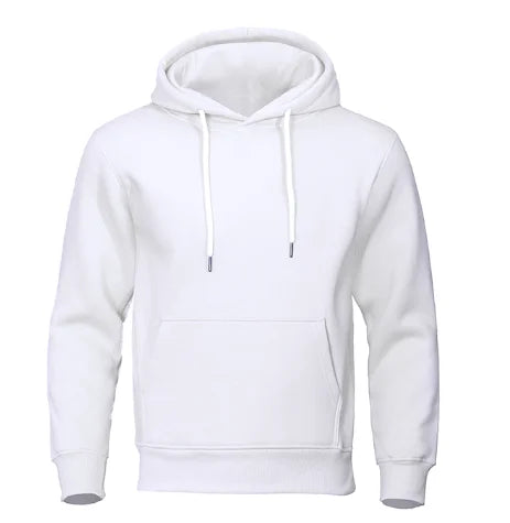 Men’s Fleece Sweatshirt – Autumn Winter Warm Pullover Hoodie, Casual Solid Color Streetwear for Sport & School