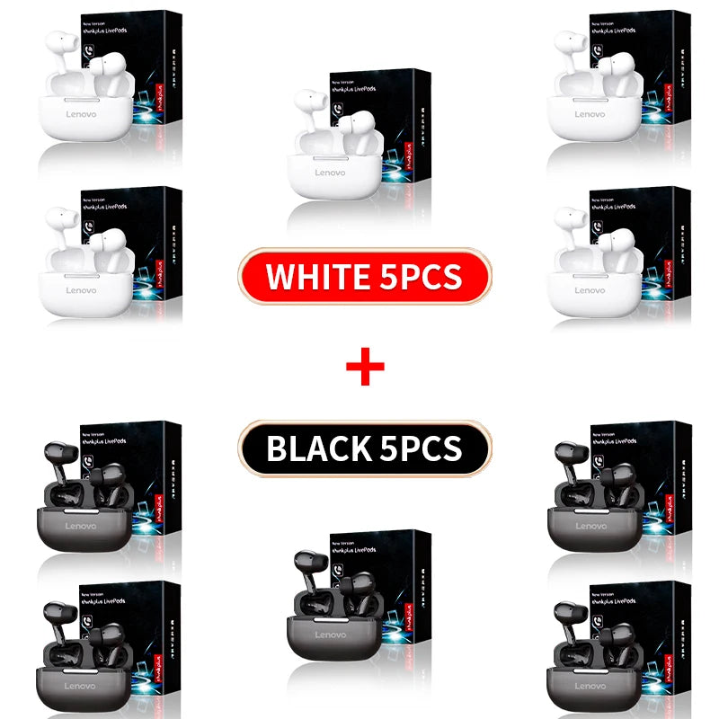 سماعات بلوتوث أصلية من Thinkplus - سماعات أذن لاسلكية مزودة بميكروفون، ونظام ستيريو هاي فاي، وتحكم باللمس