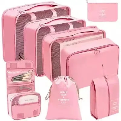 Travel Organizer Set | 8-Piece Suitcase Packing Cubes & Luggage Storage Bags for Clothes and Shoes