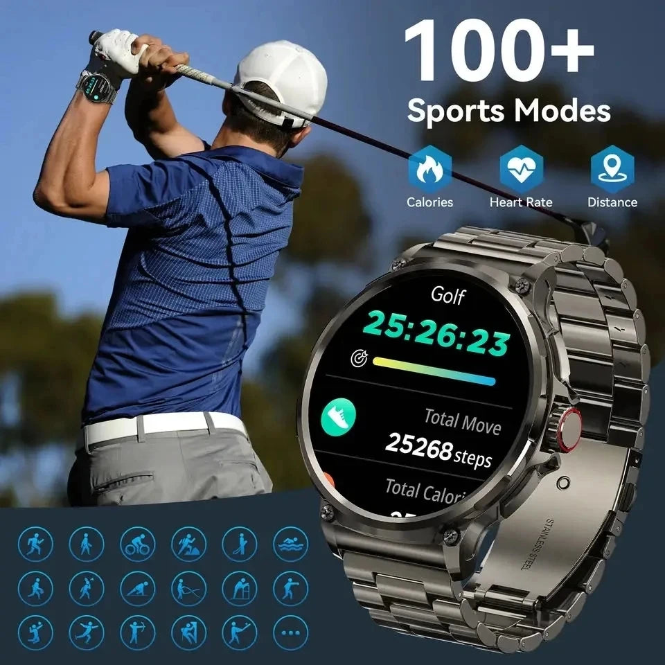 GPS Smart Watch | 1.85'' AMOLED HD Display, 710mAh Battery, Bluetooth Call, Sports Fitness Tracker