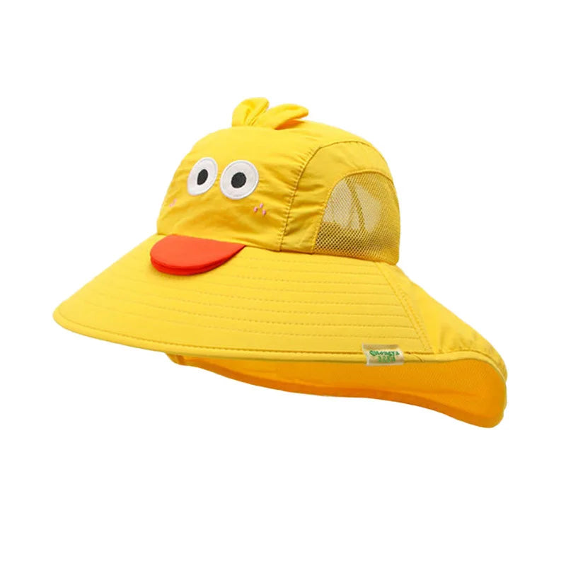 قبعة شمس صيفية للأطفال - قبعة شاطئ قابلة للطي ومقاومة للأشعة فوق البنفسجية بحافة كبيرة | قبعة صياد كرتونية قابلة للتهوية
