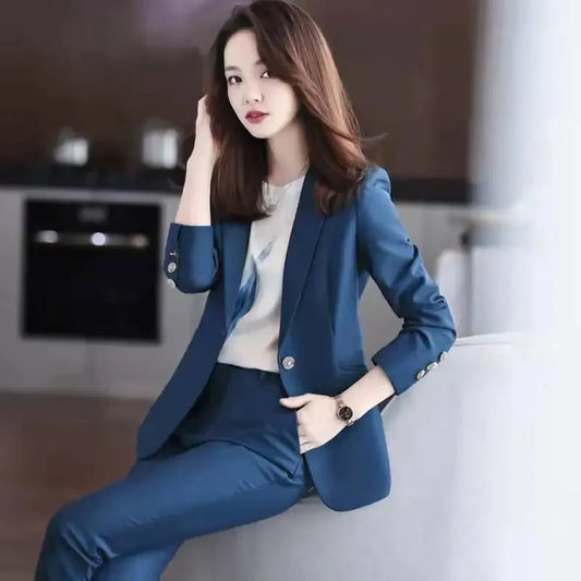 Damen-Langarmanzug-Set – Hochwertige, professionelle Arbeitskleidung für Herbst und Winter