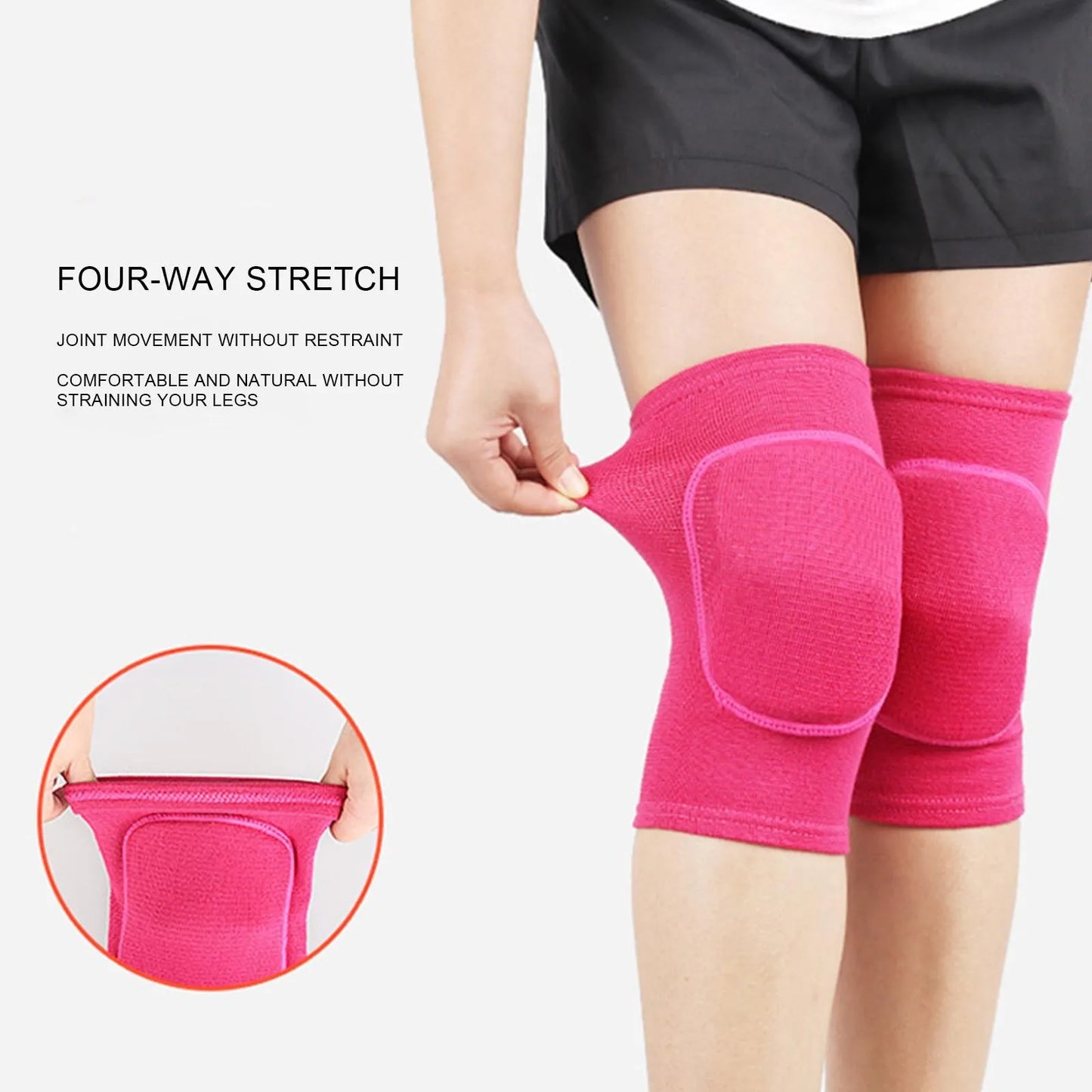 2-Piece Sports Compression Knee Pads | Thickened Elastic Knee Brace for Workout & Dance Training