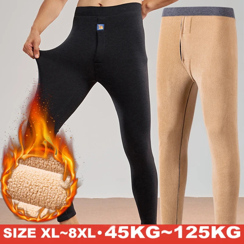 Men's Thermal Underwear Set | Winter Fleece Warm Pants | Soft Comfortable Breathable Sleepwear Leggings