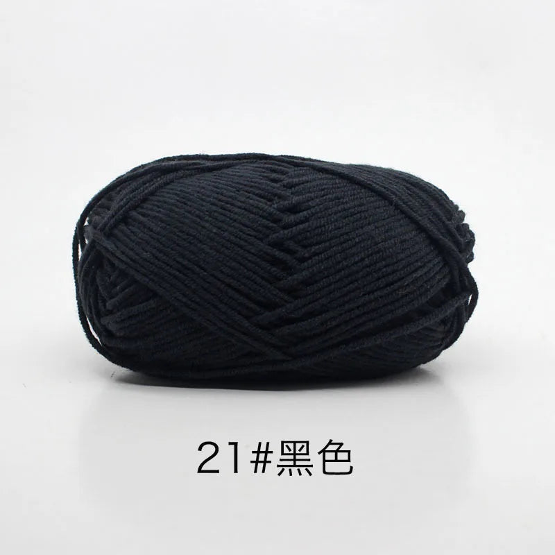 40–50g 4-Ply Milk Cotton Yarn (80%) – Dyed Knitting & Crochet Yarn for Sweaters, Hats, Dolls & Crafts