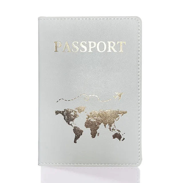 World Map Passport Cover – Hot Stamping Travel Case for Men & Women